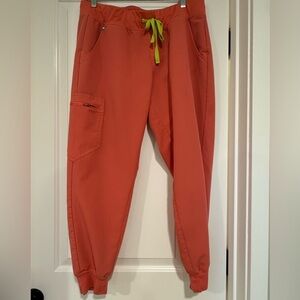 Hot Coral Figs Zamora Scrub Pants size L/P